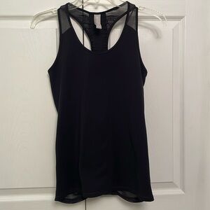 ATHLETA Black Athletic Tank Top with Ruched Back Details Small Great Condition
